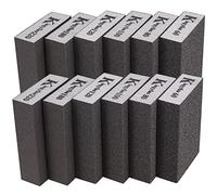 Aoyfuwell Sanding Block 12 Pcs, 6 grit sandpaper-60/80/100/120/180/220，Superfine/Fine/Medium/Coarse.Reusable wet and dry abrasive pad,Suitable for sanding wood and metal surfaces.