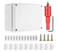Aoyfuwell Waterproof IP65 Junction Box, Electrical Distribution Box (White), Surface-Mounted, ABS Cable Box for Electrical Outlet Control - 150x110x70 mm