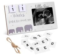 Aoyfuwell Wooden Baby Scan Photo Frames with Countdown Weeks Pregnancy Announcement Ideas, Congratulations Pregnancy Gifts for Mum Expecting, Parents Mummy Pregnant Gifts for Mum to Be Giftss