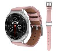 AoYi Genuine Italian Leather Strap for Samsung Galaxy Watch 8 (40mm/44mm), Classic 46mm 2025, Premium Calfskin Replacement Band with Stainless Steel Buckle, No Gap Design for Women Men, Pink