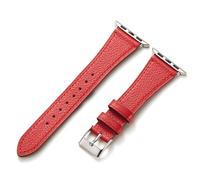 AoYi Italian Genuine Leather Strap Women for Apple Watch Series 11 10 9 8 7 6 5 4 3 2 1 SE3 SE2 SE, SGS Certified Dressy Bracelet Cute Band for iWatch 38mm 40mm 41mm 42mm, Red