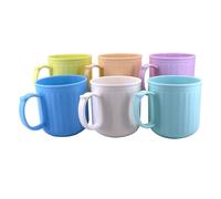 AOYITE 13 oz Coffee Mugs set of 6 - Unbreakable Plastic Mug in Light Color - BPA Free Reusable Microwave Safe Drinking Cups for Coffee,Tea,Cocoa,Milk,Cappuccino, Mocha (Thick Wall)