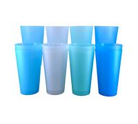 AOYITE Large Plastic Cups 32 oz - Reusable Big Drinking Cup set of 12 - BPA Free Dishwasher Safe Tall Drinking Glasses - Unbreakable Water Tumblers for Kids Kitchen Outdoor
