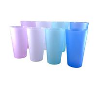 AOYITE Large Plastic Cups Reusable - 32 oz Big Drinking Cups set of 8 - BPA Free Dishwasher Safe Water Tumblers - Unbreakable Drink Cup for Kids Kitchen Outdoor