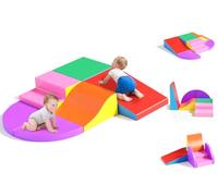 Aoykkii 6 Piece Toddler Climb and Crawl Foam Play Set, Educational Soft Climbing Blocks, Baby Soft Play Equipment for Climbing, Sliding, Crawling (Bright colors)