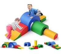 Aoykkii Kids Soft Play Building Blocks, indoor climbing blocks, stairs and ramps, giant building blocks for Toddlers ages 1-3 for climbing and romping ((- Five-piece set - Colorful))