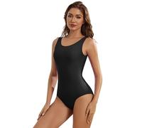 Aoylisey Women's Tank Ballet Dance Leotard One Piece Suit Gymnastics Sleeveless Bodysuit - black - XXXL
