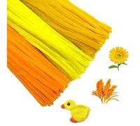 Aoyswuz 300 Pieces Chenille Wire Pipe 30 cm Orange Tinsel Pipe Cleaners, Pipe Cleaner Crafts for Manual DIY(Orange)
