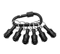 Aoyswuz 6 Pcs Drill Bit Holder Keychain Set 1/4 Inch Hex Shank Screwdriver Bits Holder Aluminum Alloy Quick-change Extension Bar Keychain(with Black Carabiner)