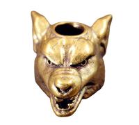 AOYUDJ Brass Wolf Head Paracord Pendant for Outdoor Enthusiasts Jewelry Accessories Keychain Charm Backpack Hanging Ornament