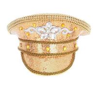 AOYUDJ Rhinestones Marine Hat for Lady Wedding Bride Shimmering Hat Holiday Celebrate Captain Hat for Evening Party Gold