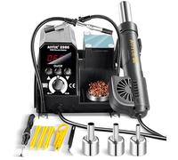 Aoyue 2986 Hot Air Rework Station Kit 500W with 2 Helping Hands, 3 Nozzles, Gun Holder, Solder Spool Holder, Metal Component Tray, Tweezers, Vacuum Pick-up Tool