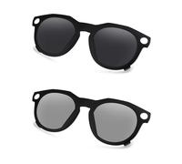 AOZAN Matte Black Frame Polarized Clip-on Sunglasses Compatible with Oakley Meta HSTN OW8002 51mm for Men & Women - Onyx Black & Gainsboro