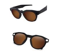 AOZAN Matte Black Frame Polarized Clip-on Sunglasses Compatible with Oakley Meta HSTN OW8002 51mm for Men & Women - Sepia Brown