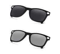 AOZAN Matte Black Frame Polarized Clip-on Sunglasses Compatible with Ray-Ban Meta Wayfarer RW4006 50mm for Men & Women - Onyx Black & Gainsboro