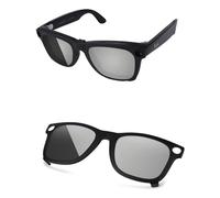 AOZAN Matte Black Frame Polarized Clip-on Sunglasses Compatible with Ray-Ban Meta Wayfarer RW4006 50mm for Men & Women - Grey Photochromic
