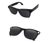 AOZAN Matte Black Frame Polarized Clip-on Sunglasses Compatible with Ray-Ban Meta Wayfarer RW4008 53mm for Men & Women - Onyx Black