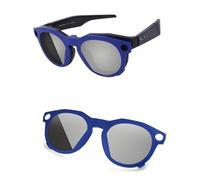 AOZAN Matte Blue Frame Polarized Clip-on Sunglasses Compatible with Oakley Meta HSTN OW8002 51mm for Men & Women - Grey Photochromic