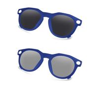 AOZAN Matte Blue Frame Polarized Clip-on Sunglasses Compatible with Oakley Meta HSTN OW8002 51mm for Men & Women - Onyx Black & Gainsboro