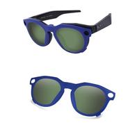AOZAN Matte Blue Frame Polarized Clip-on Sunglasses Compatible with Oakley Meta HSTN OW8002 51mm for Men & Women - Grey Green