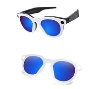 AOZAN Matte White Frame Polarized Clip-on Sunglasses Compatible with Oakley Meta HSTN OW8002 51mm for Men & Women - Capri Blue