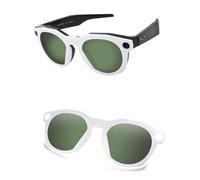 AOZAN Matte White Frame Polarized Clip-on Sunglasses Compatible with Oakley Meta HSTN OW8002 51mm for Men & Women - Grey Green