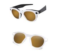 AOZAN Matte White Frame Polarized Clip-on Sunglasses Compatible with Oakley Meta HSTN OW8002 51mm for Men & Women - Copper Gold