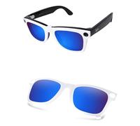 AOZAN Matte White Frame Polarized Clip-on Sunglasses Compatible with Ray-Ban Meta Wayfarer RW4006 50mm for Men & Women - Capri Blue