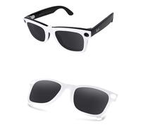 AOZAN Matte White Frame Polarized Clip-on Sunglasses Compatible with Ray-Ban Meta Wayfarer RW4006 50mm for Men & Women - Onyx Black