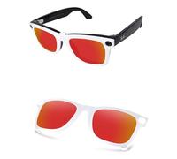 AOZAN Matte White Frame Polarized Clip-on Sunglasses Compatible with Ray-Ban Meta Wayfarer RW4006 50mm for Men & Women - Electric Crimson