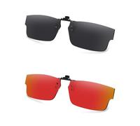 AOZAN Polarized Clip-on Flip Up Sunglasses for Oakley Airdrop OX8046 57mm, UV Protection and Secure Fit - Onyx Black & Electric Crimson