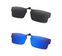 AOZAN Polarized Clip-on Flip Up Sunglasses for Oakley Airdrop OX8046 57mm, UV Protection and Secure Fit - Onyx Black & Capri Blue