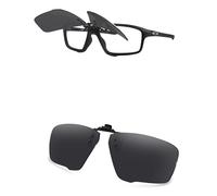 AOZAN Polarized Clip-on Flip Up Sunglasses for Oakley Crosslink Zero OX8076 56mm, UV Protection and Secure Fit - Onyx Black