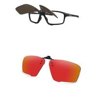 AOZAN Polarized Clip-on Flip Up Sunglasses for Oakley Crosslink Zero OX8076 56mm, UV Protection and Secure Fit - Electric Crimson
