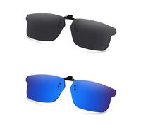 AOZAN Polarized Clip-on Flip Up Sunglasses for Oakley Field Day OY8007 50mm, UV Protection and Secure Fit - Onyx Black & Capri Blue
