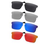 AOZAN Polarized Clip-on Flip Up Sunglasses for Oakley Field Day OY8007 50mm, UV Protection and Secure Fit - Onyx Black & Gainsboro & Capri Blue & Electric Crimson