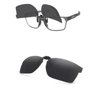 AOZAN Polarized Clip-on Flip Up Sunglasses for Oakley Hex Jector (A) OX8174F 56mm, UV Protection and Secure Fit - Onyx Black