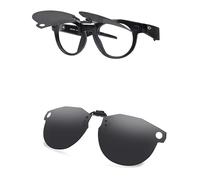 AOZAN Polarized Clip-on Flip Up Sunglasses for Oakley Meta HSTN OW8002 51mm, UV Protection and Secure Fit - Onyx Black