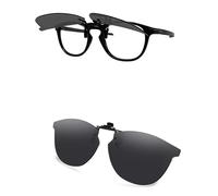 AOZAN Polarized Clip-on Flip Up Sunglasses for Oakley Pitchman R Carbon OX8149 50mm, UV Protection and Secure Fit - Onyx Black
