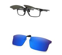 AOZAN Polarized Clip-on Flip Up Sunglasses for Oakley Plank 2.0 OX8081 53mm, UV Protection and Secure Fit - Capri Blue