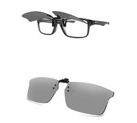 AOZAN Polarized Clip-on Flip Up Sunglasses for Oakley Plank 2.0 OX8081 53mm, UV Protection and Secure Fit - Gainsboro