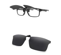 AOZAN Polarized Clip-on Flip Up Sunglasses for Oakley Plank 2.0 OX8081 53mm, UV Protection and Secure Fit - Onyx Black