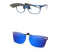 AOZAN Polarized Clip-on Flip Up Sunglasses for Ray-Ban RB5228 50mm | RX5228 50mm, UV Protection and Secure Fit - Capri Blue