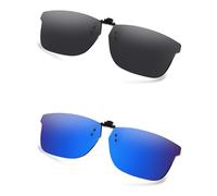 AOZAN Polarized Clip-on Flip Up Sunglasses for Ray-Ban RB5279 57mm | RX5279 57mm, UV Protection and Secure Fit - Onyx Black & Capri Blue