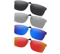 AOZAN Polarized Clip-on Flip Up Sunglasses for Ray-Ban RB5279 57mm | RX5279 57mm, UV Protection and Secure Fit - Onyx Black & Gainsboro & Capri Blue & Electric Crimson