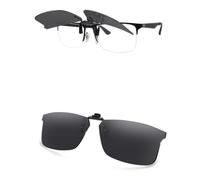 AOZAN Polarized Clip-on Flip Up Sunglasses for Ray-Ban RB6335 | RX6335 58mm, UV Protection and Secure Fit - Onyx Black