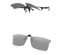 AOZAN Polarized Clip-on Flip Up Sunglasses for Ray-Ban RB6335 | RX6335 58mm, UV Protection and Secure Fit - Gainsboro