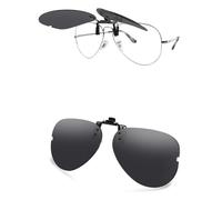 AOZAN Polarized Clip-on Flip Up Sunglasses for Ray-Ban RB6489 55mm | RX6489 55mm, UV Protection and Secure Fit