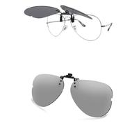 AOZAN Polarized Clip-on Flip Up Sunglasses for Ray-Ban RB6489 55mm | RX6489 55mm, UV Protection and Secure Fit