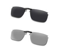 AOZAN Polarized Clip-on Sunglasses for Oakley Socket 5.0 OX3217 55mm, Anti Glare and Scratch Resistant - Onyx Black & Gainsboro